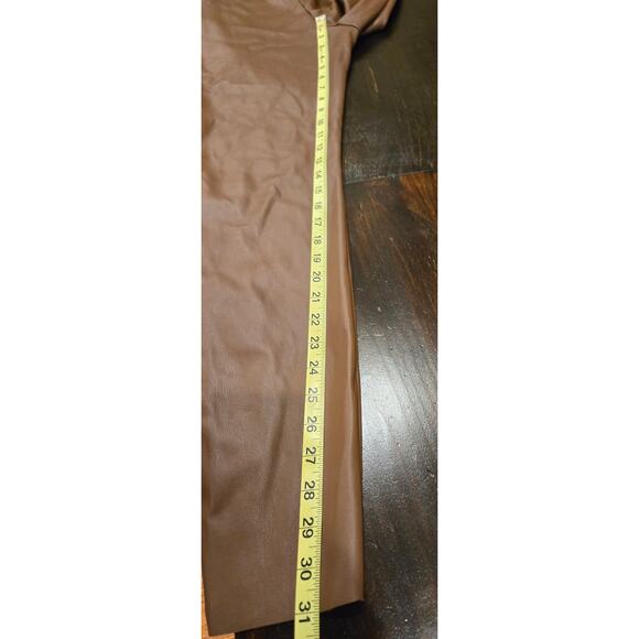 Meshki Faux Vegan Leather Brown Pants Pull-on Medium - Picture 9 of 9